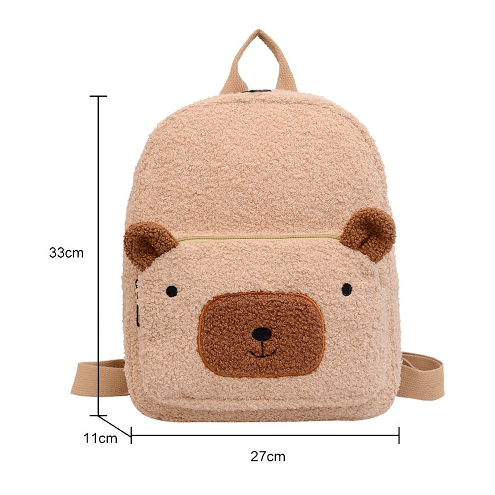 Portable Children Travel Shopping Rucksacks Casual Autumn Winter Lamb Fleece Women's Bagpack Cute Bear Shaped Shoulder Backpack - StarJam Gifts