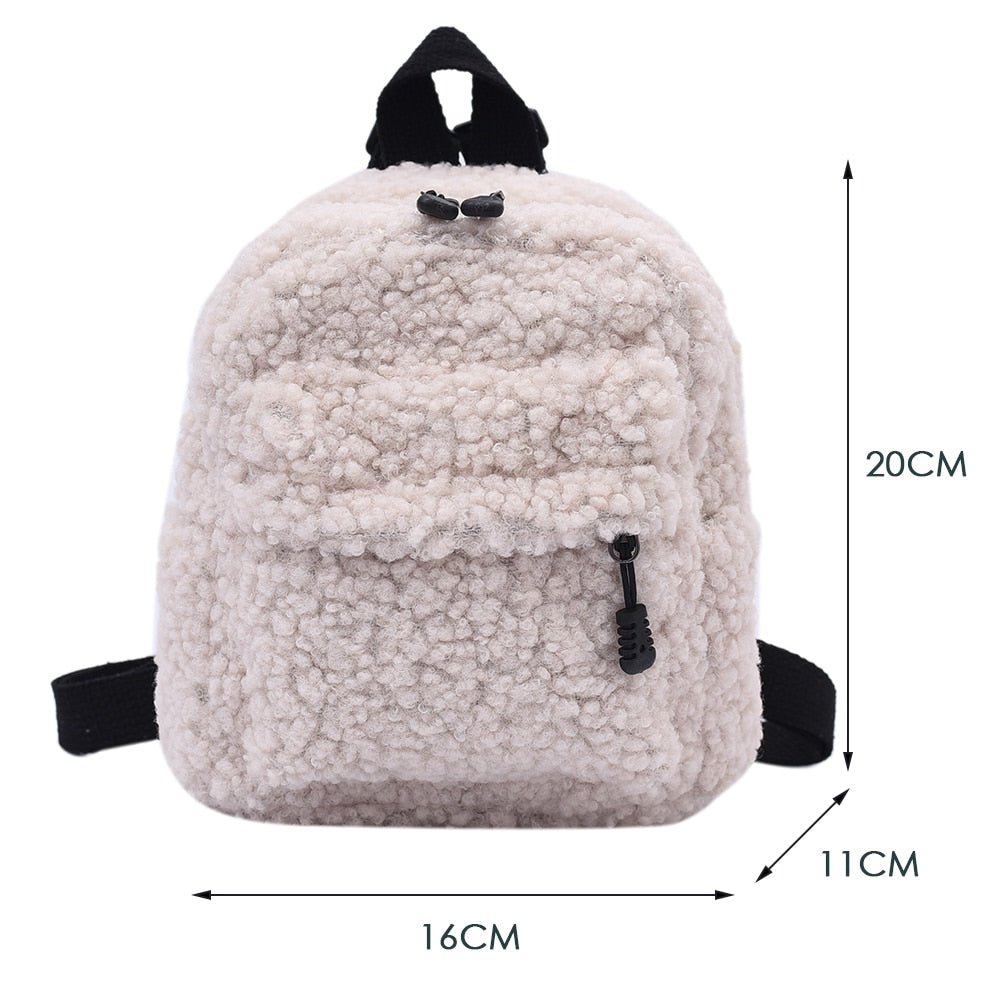 Portable Children Travel Shopping Rucksacks Casual Autumn Winter Lamb Fleece Women's Bagpack Cute Bear Shaped Shoulder Backpack - StarJam Gifts