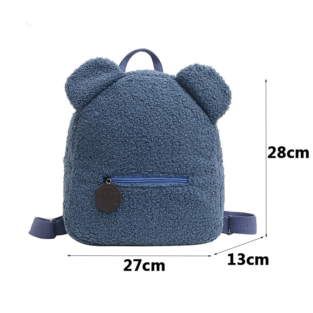 Portable Children Travel Shopping Rucksacks Casual Autumn Winter Lamb Fleece Women's Bagpack Cute Bear Shaped Shoulder Backpack - StarJam Gifts