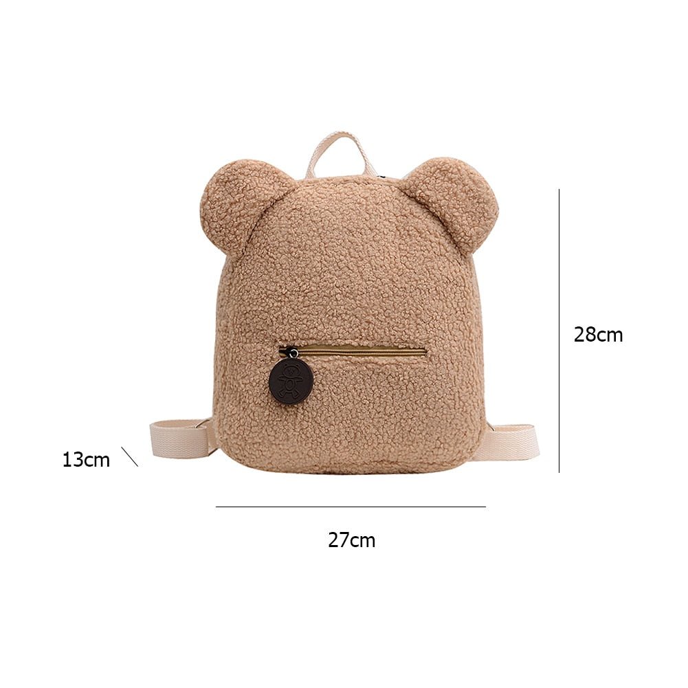 Portable Children Travel Shopping Rucksacks Casual Autumn Winter Lamb Fleece Women's Bagpack Cute Bear Shaped Shoulder Backpack - StarJam Gifts