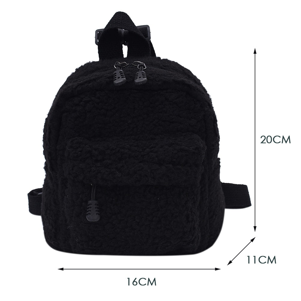 Portable Children Travel Shopping Rucksacks Casual Autumn Winter Lamb Fleece Women's Bagpack Cute Bear Shaped Shoulder Backpack - StarJam Gifts