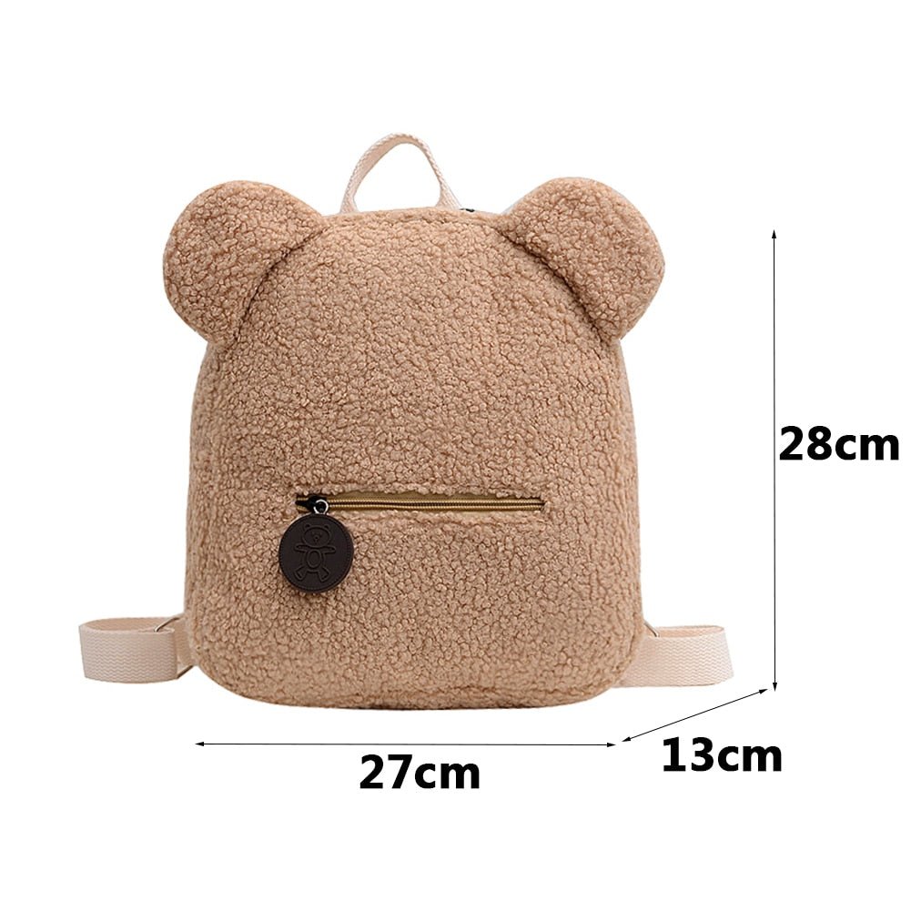 Portable Children Travel Shopping Rucksacks Casual Autumn Winter Lamb Fleece Women's Bagpack Cute Bear Shaped Shoulder Backpack - StarJam Gifts