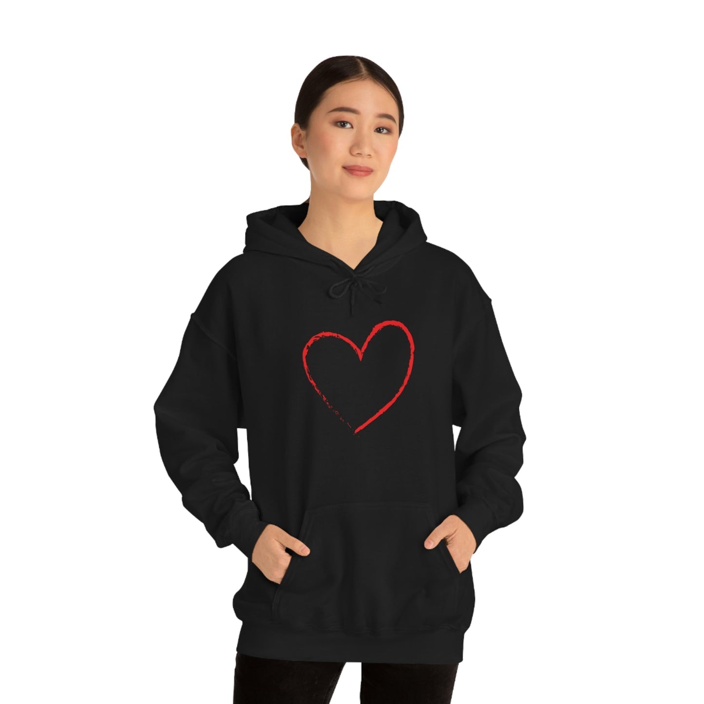 Red Heart - Ladies Hoodie, Mens Hoodie, Trending, Love Heart, Fashion, Hooded Pullover, Sweatshirt, Hoody, Heavy Blend Hooded Sweatshirt | Comfortable Hoodie - StarJam Hoodie
