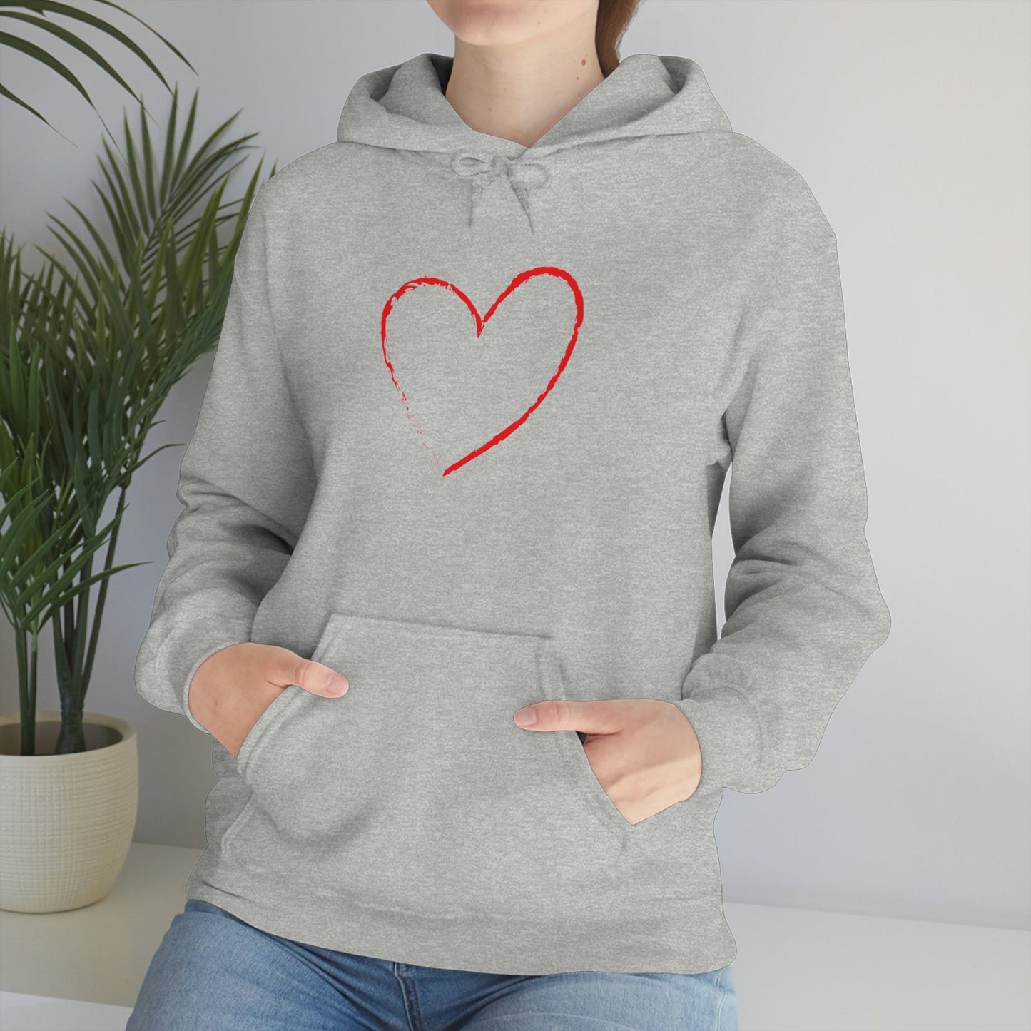 Red Heart - Ladies Hoodie, Mens Hoodie, Trending, Love Heart, Fashion, Hooded Pullover, Sweatshirt, Hoody, Heavy Blend Hooded Sweatshirt | Comfortable Hoodie - StarJam Hoodie