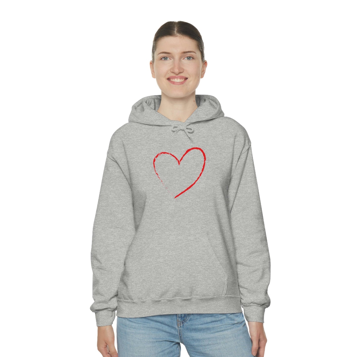 Red Heart - Ladies Hoodie, Mens Hoodie, Trending, Love Heart, Fashion, Hooded Pullover, Sweatshirt, Hoody, Heavy Blend Hooded Sweatshirt | Comfortable Hoodie - StarJam Hoodie