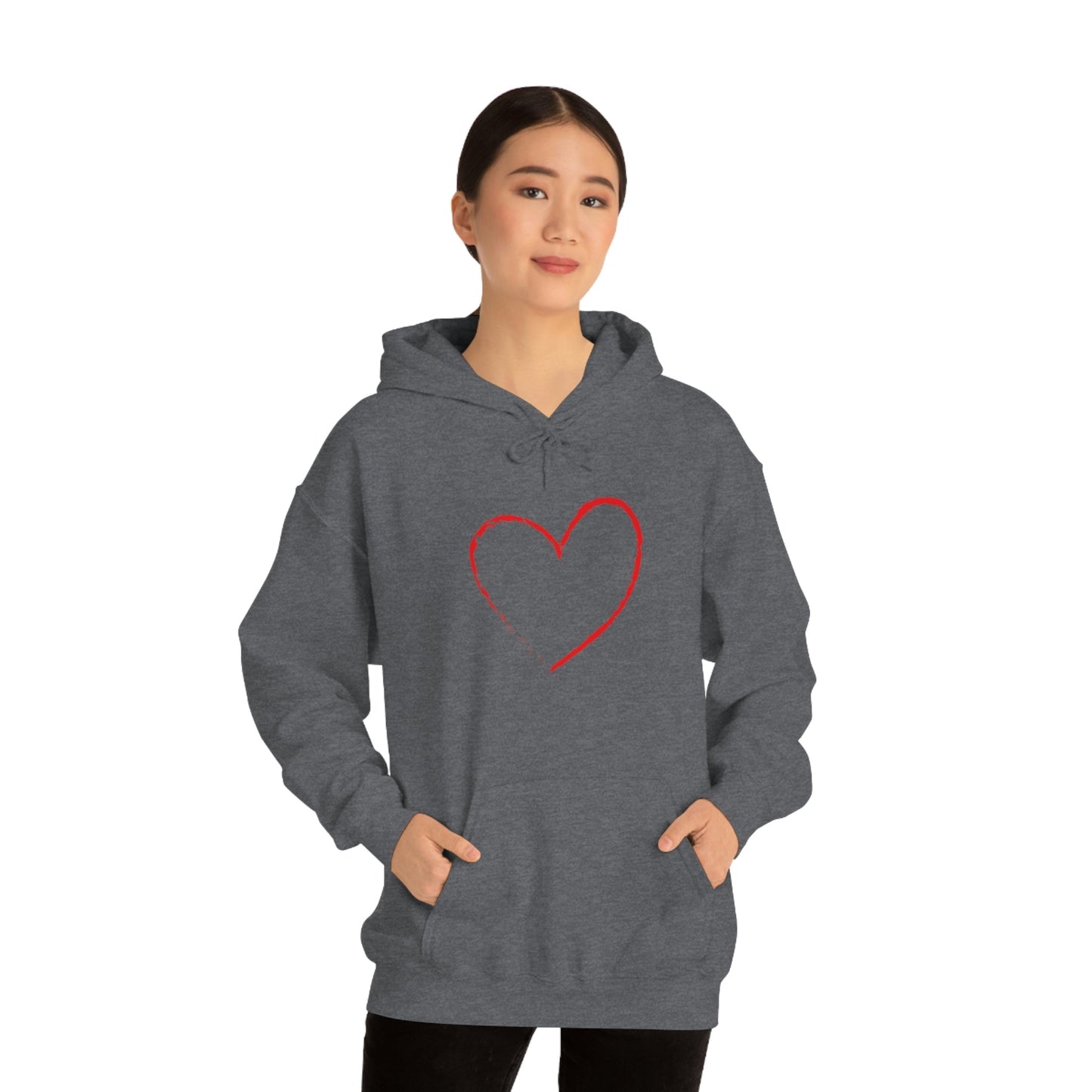 Red Heart - Ladies Hoodie, Mens Hoodie, Trending, Love Heart, Fashion, Hooded Pullover, Sweatshirt, Hoody, Heavy Blend Hooded Sweatshirt | Comfortable Hoodie - StarJam Hoodie