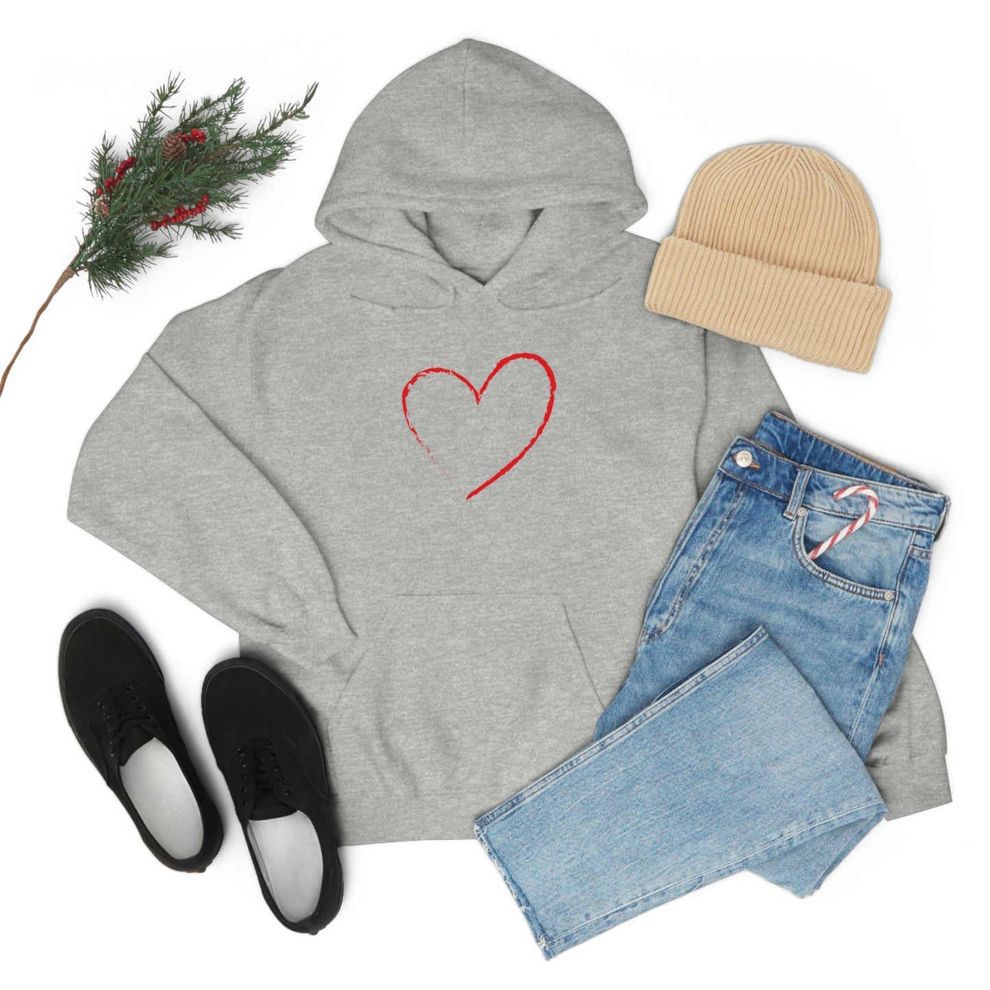 Red Heart - Ladies Hoodie, Mens Hoodie, Trending, Love Heart, Fashion, Hooded Pullover, Sweatshirt, Hoody, Heavy Blend Hooded Sweatshirt | Comfortable Hoodie - StarJam Hoodie