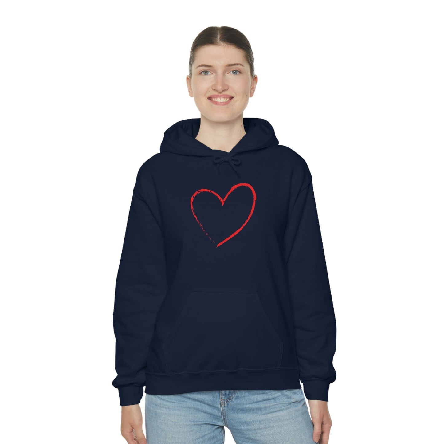 Red Heart - Ladies Hoodie, Mens Hoodie, Trending, Love Heart, Fashion, Hooded Pullover, Sweatshirt, Hoody, Heavy Blend Hooded Sweatshirt | Comfortable Hoodie - StarJam Hoodie
