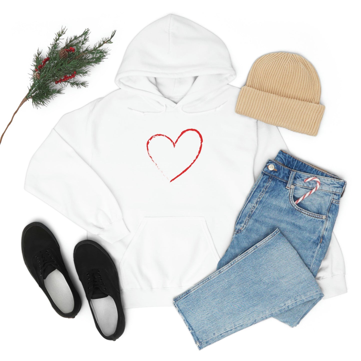 Red Heart - Ladies Hoodie, Mens Hoodie, Trending, Love Heart, Fashion, Hooded Pullover, Sweatshirt, Hoody, Heavy Blend Hooded Sweatshirt | Comfortable Hoodie - StarJam Hoodie