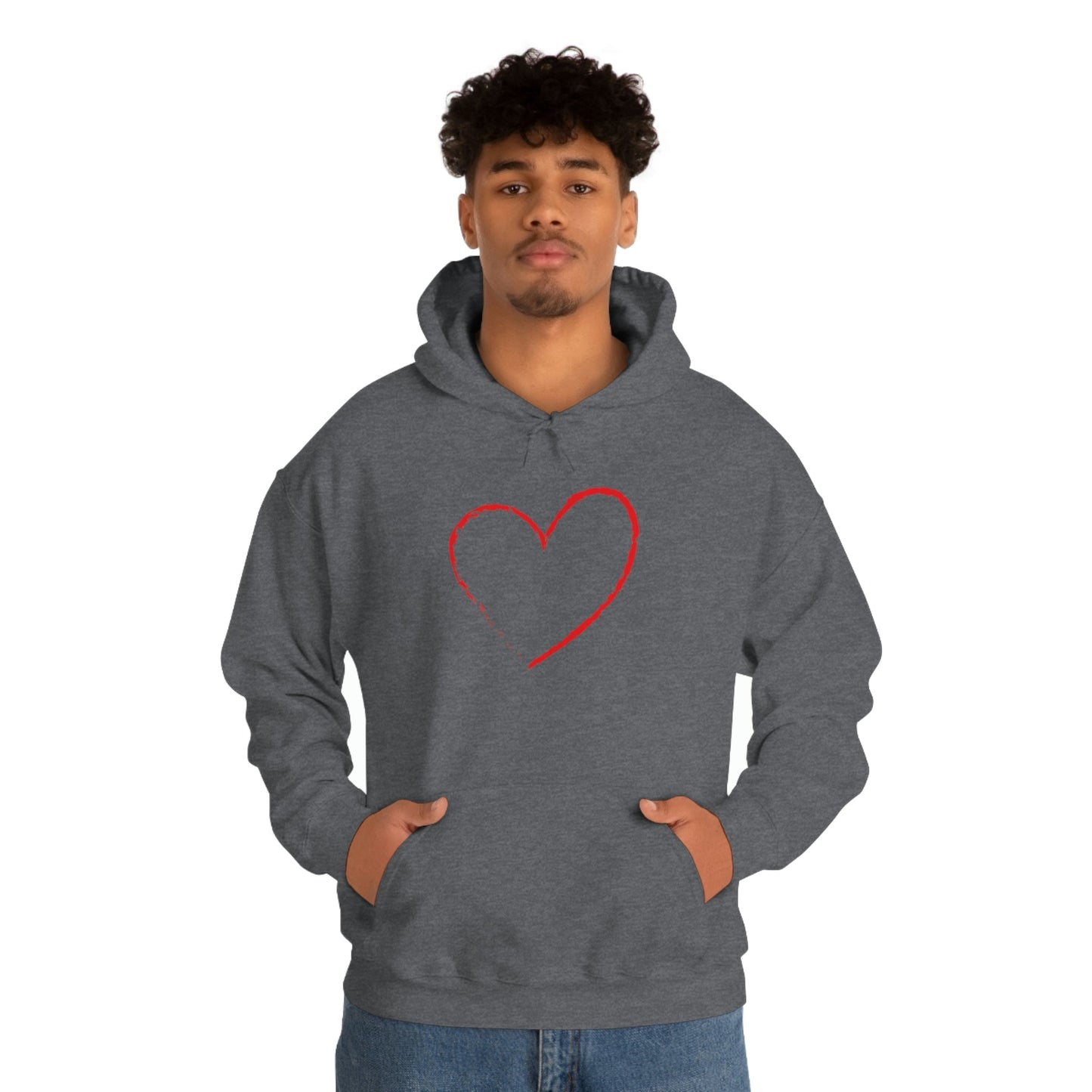 Red Heart - Ladies Hoodie, Mens Hoodie, Trending, Love Heart, Fashion, Hooded Pullover, Sweatshirt, Hoody, Heavy Blend Hooded Sweatshirt | Comfortable Hoodie - StarJam Hoodie
