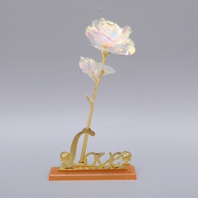 Valentine's Day Creative Gift 24k Foil Plated Rose Gold Rose Lasts Forever Love Wedding Decor Lover Lighting Roses Creative Gift - StarJam Gifts