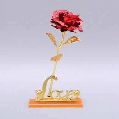 Valentine's Day Creative Gift 24k Foil Plated Rose Gold Rose Lasts Forever Love Wedding Decor Lover Lighting Roses Creative Gift - StarJam Gifts
