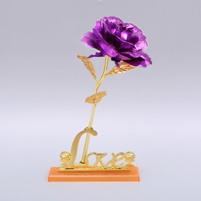 Valentine's Day Creative Gift 24k Foil Plated Rose Gold Rose Lasts Forever Love Wedding Decor Lover Lighting Roses Creative Gift - StarJam Gifts