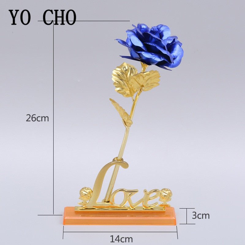 Valentine's Day Creative Gift 24k Foil Plated Rose Gold Rose Lasts Forever Love Wedding Decor Lover Lighting Roses Creative Gift - StarJam Gifts