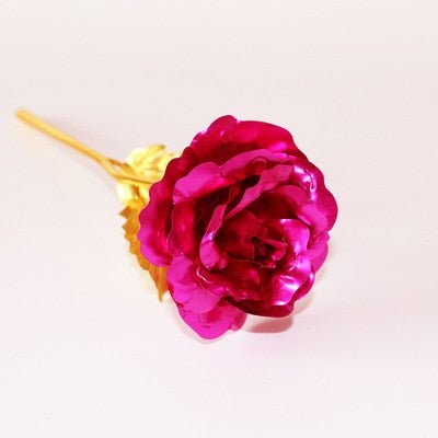 Valentine's Day Creative Gift 24k Foil Plated Rose Gold Rose Lasts Forever Love Wedding Decor Lover Lighting Roses Creative Gift - StarJam Gifts