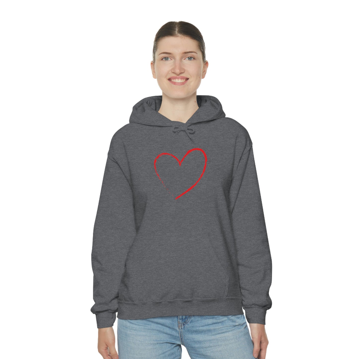 Red Heart - Ladies Hoodie, Mens Hoodie, Trending, Love Heart, Fashion, Hooded Pullover, Sweatshirt, Hoody, Heavy Blend Hooded Sweatshirt | Comfortable Hoodie - StarJam Hoodie