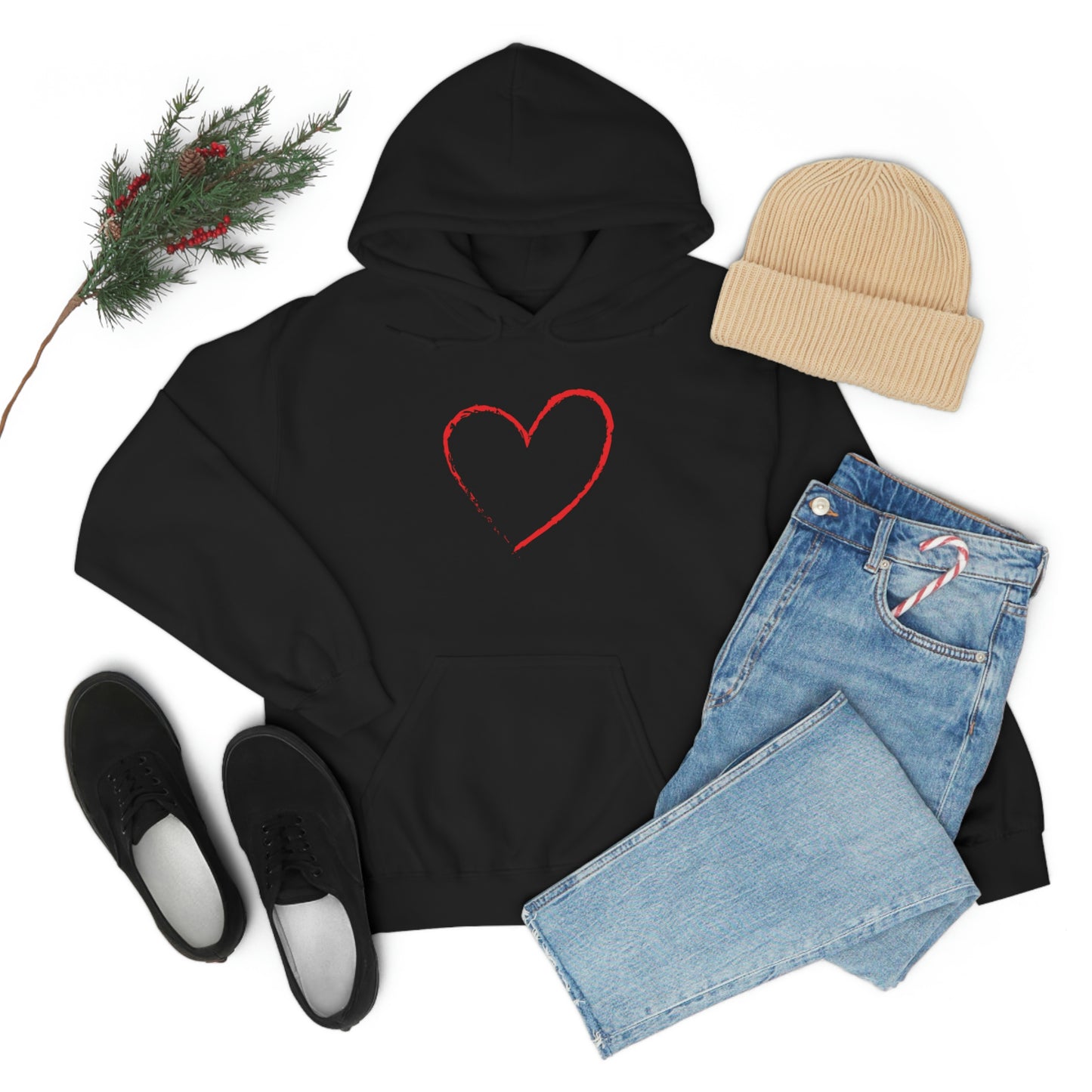Red Heart - Ladies Hoodie, Mens Hoodie, Trending, Love Heart, Fashion, Hooded Pullover, Sweatshirt, Hoody, Heavy Blend Hooded Sweatshirt | Comfortable Hoodie - StarJam Hoodie
