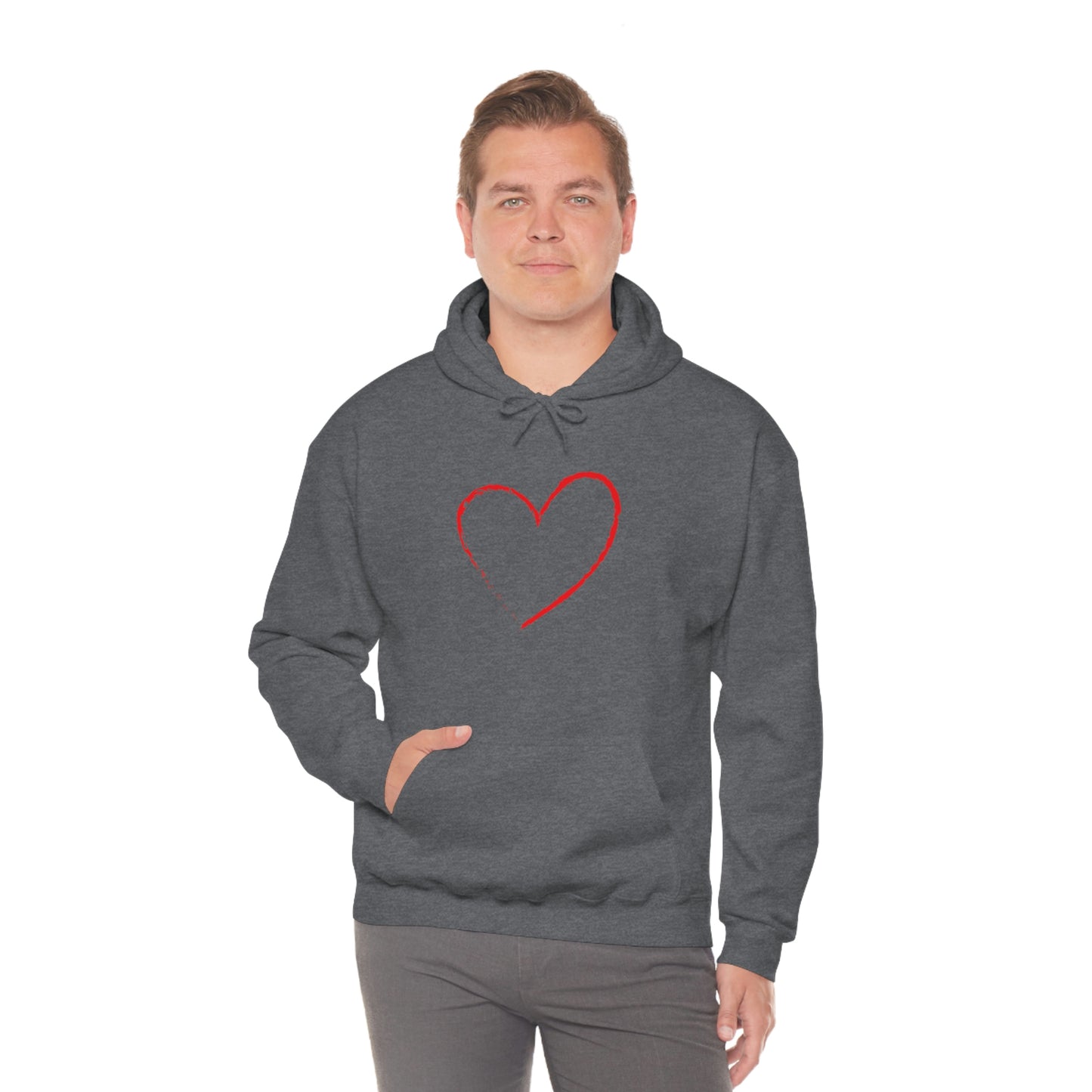 Red Heart - Ladies Hoodie, Mens Hoodie, Trending, Love Heart, Fashion, Hooded Pullover, Sweatshirt, Hoody, Heavy Blend Hooded Sweatshirt | Comfortable Hoodie - StarJam Hoodie