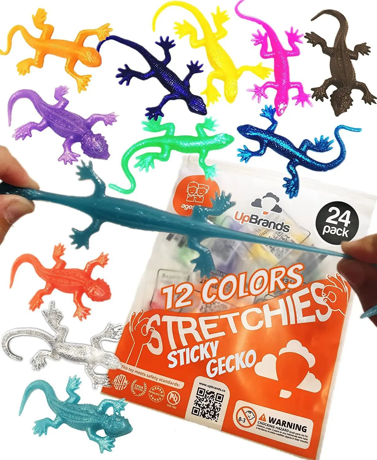 10 Pcs Novelty Funny Colourful Soft Tpr Stretch Lizard Gecko Animal Model Simulation Gecko Halloween Scare Prank Decompress Toys - StarJam