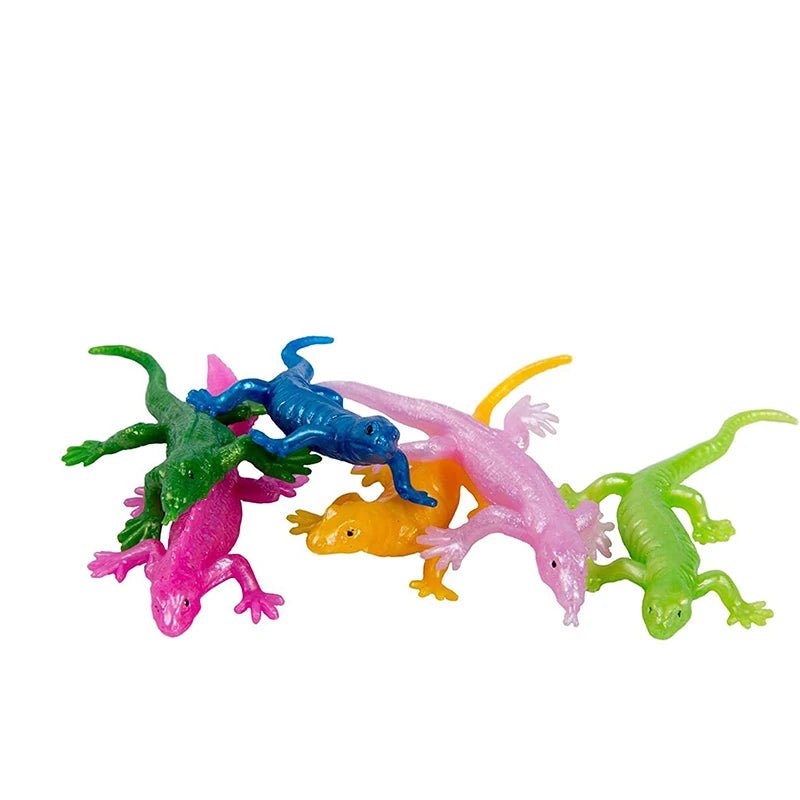 10 Pcs Novelty Funny Colourful Soft Tpr Stretch Lizard Gecko Animal Model Simulation Gecko Halloween Scare Prank Decompress Toys - StarJam