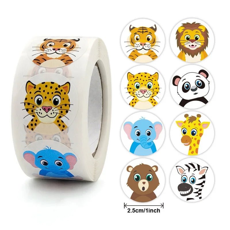100-500pc Stickers For Children Kids Rolling Animal Roll Stickers Small Cute Toy Game Sticker Diy Gift Sealing Label Decoration - StarJam