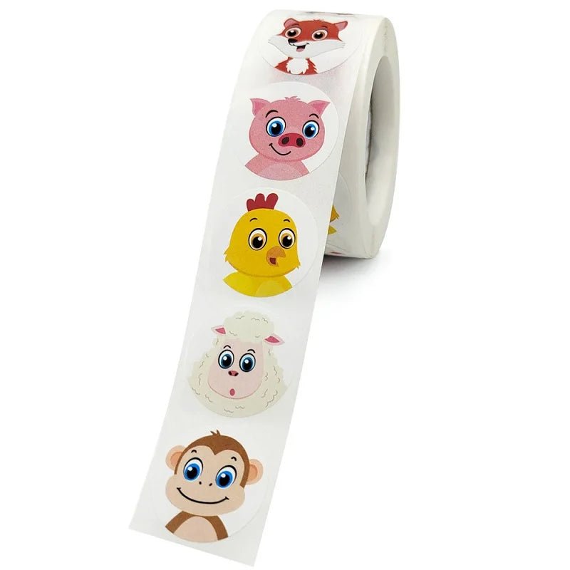 100-500pc Stickers For Children Kids Rolling Animal Roll Stickers Small Cute Toy Game Sticker Diy Gift Sealing Label Decoration - StarJam