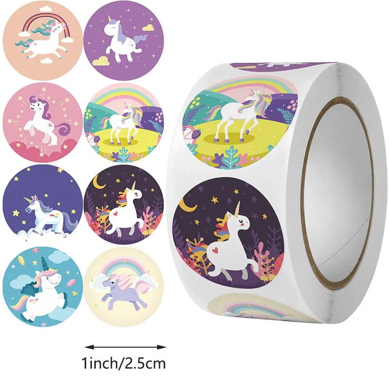 100-500pc Stickers For Children Kids Rolling Animal Roll Stickers Small Cute Toy Game Sticker Diy Gift Sealing Label Decoration - StarJam