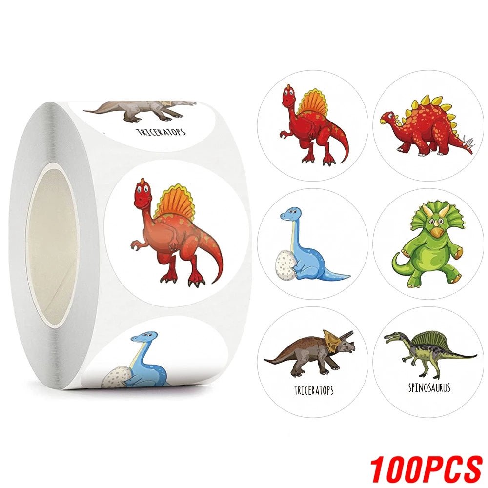 100-500pcs Children's Cartoon Stickers Little Dinosaur Pattern Kids Stationery Supplies School Teacher Supplies Reward Stickers - StarJam