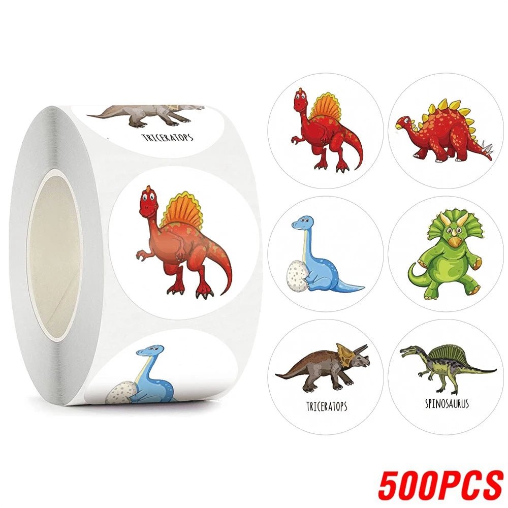 100-500pcs Children's Cartoon Stickers Little Dinosaur Pattern Kids Stationery Supplies School Teacher Supplies Reward Stickers - StarJam