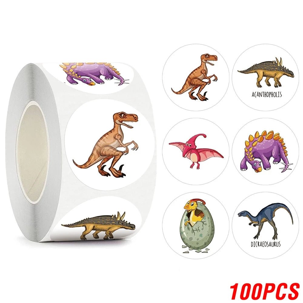 100-500pcs Children's Cartoon Stickers Little Dinosaur Pattern Kids Stationery Supplies School Teacher Supplies Reward Stickers - StarJam
