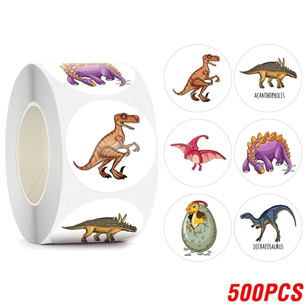 100-500pcs Children's Cartoon Stickers Little Dinosaur Pattern Kids Stationery Supplies School Teacher Supplies Reward Stickers - StarJam