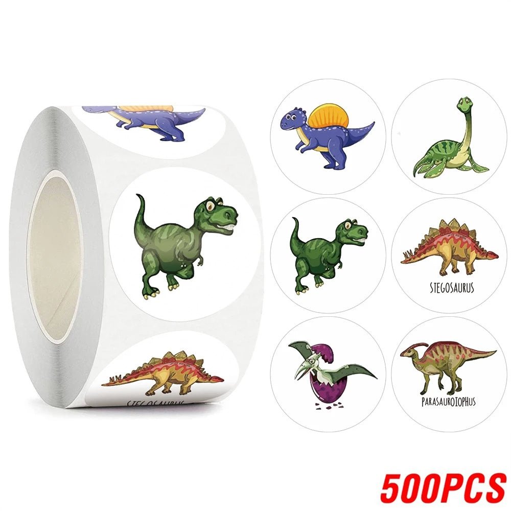 100-500pcs Children's Cartoon Stickers Little Dinosaur Pattern Kids Stationery Supplies School Teacher Supplies Reward Stickers - StarJam