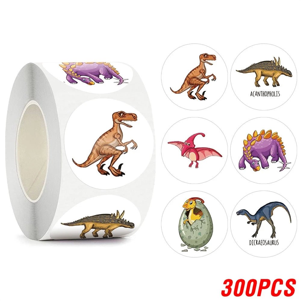 100-500pcs Children's Cartoon Stickers Little Dinosaur Pattern Kids Stationery Supplies School Teacher Supplies Reward Stickers - StarJam