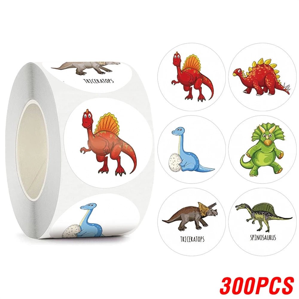 100-500pcs Children's Cartoon Stickers Little Dinosaur Pattern Kids Stationery Supplies School Teacher Supplies Reward Stickers - StarJam