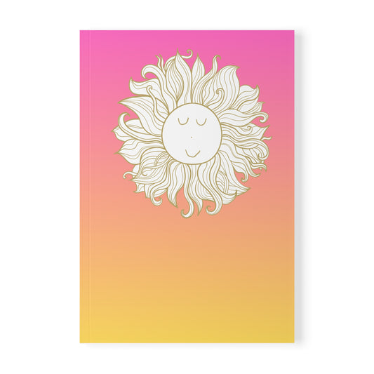 StarJam 'Smiling Sunflower' - Softcover Notebook, A5, Pink/ Peach