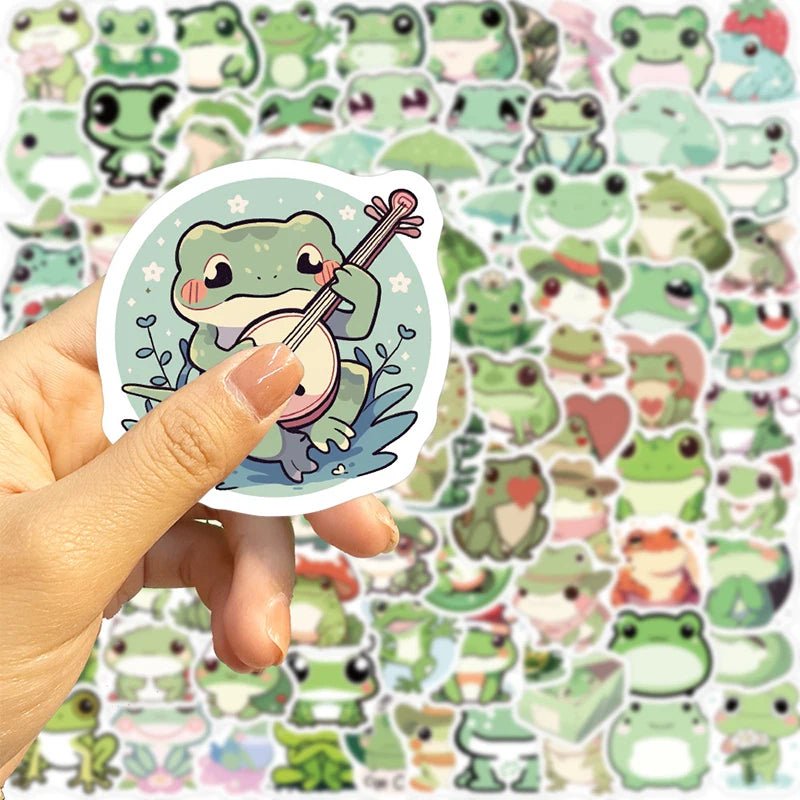 10/30/100pcs Cute Little Frog Pvc Sticker Aesthetic Stationery School Supplies Diy Decoration Korean Scrapbooking For Kids - StarJam