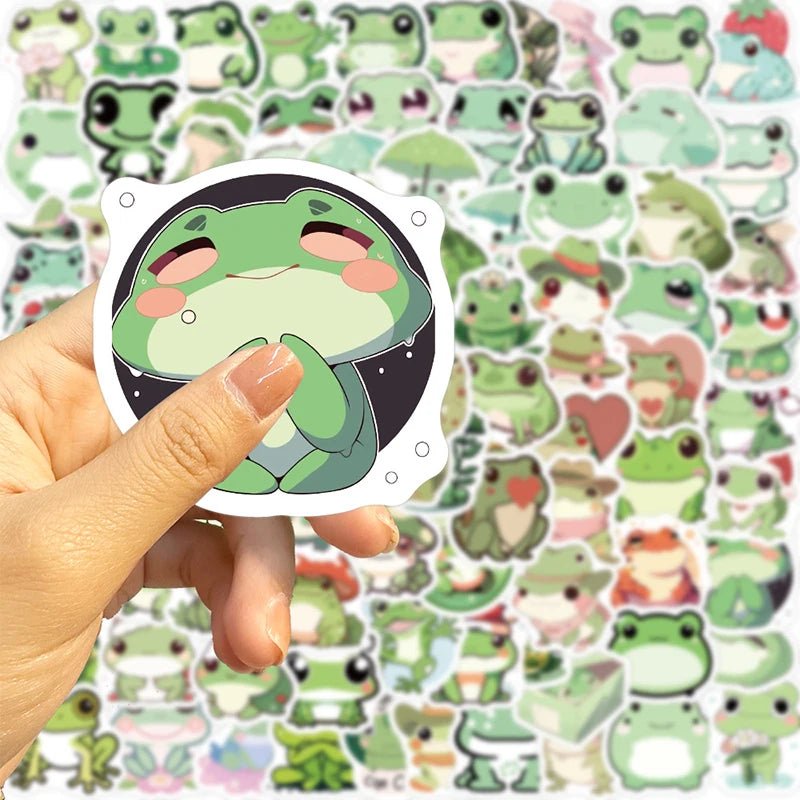 10/30/100pcs Cute Little Frog Pvc Sticker Aesthetic Stationery School Supplies Diy Decoration Korean Scrapbooking For Kids - StarJam