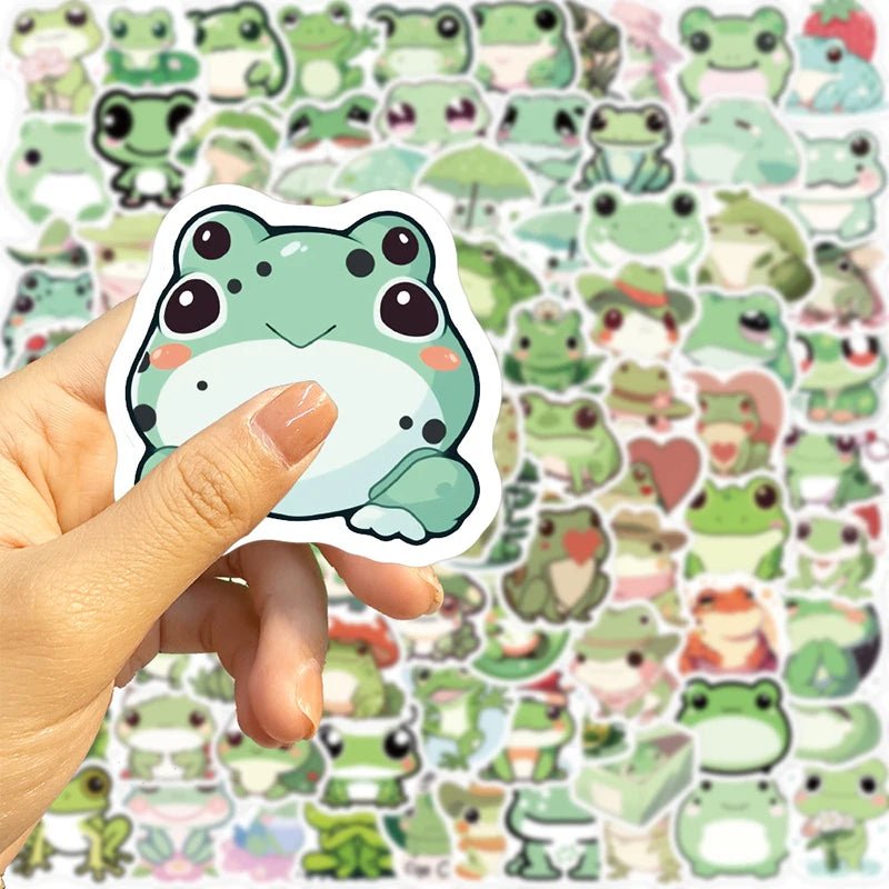 10/30/100pcs Cute Little Frog Pvc Sticker Aesthetic Stationery School Supplies Diy Decoration Korean Scrapbooking For Kids - StarJam