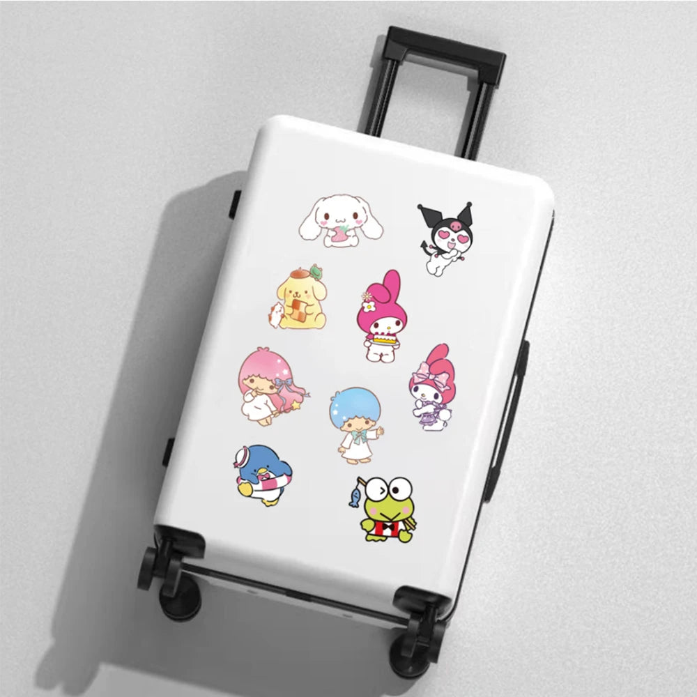 10/30/50/100pcs Mixed Cute Sanrio Stickers Cinnamoroll Hellokitty Kuromi Decals Diy Phone Luggage Laptop Guitar Sticker Kids Toy - StarJam