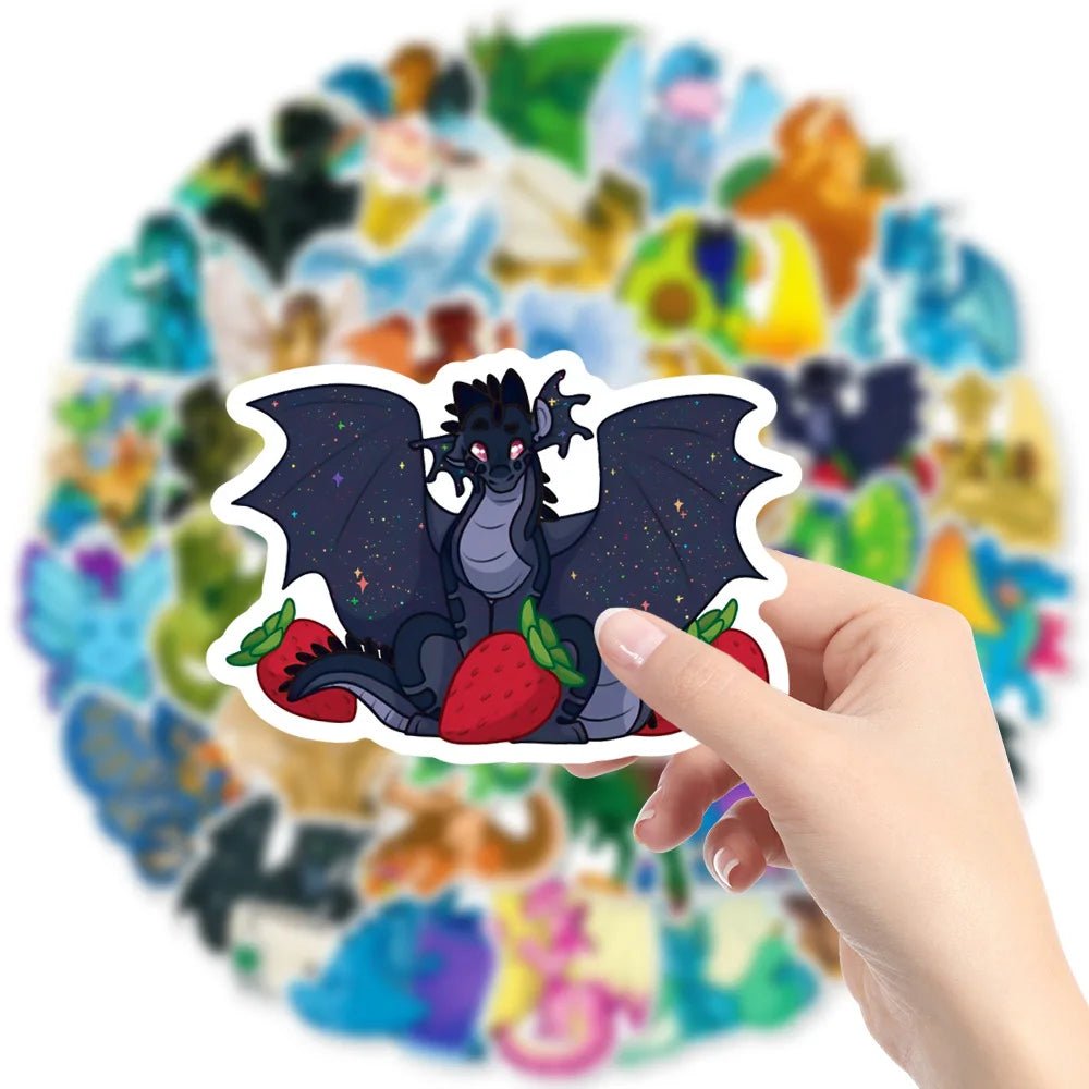 10/30/50pcs Anime Wings Of Fire Stickers Cartoon Kids Diy Toy Gift For Phone Suitcase Scrapbook Helmet Skateboard Dragon Sticker - StarJam