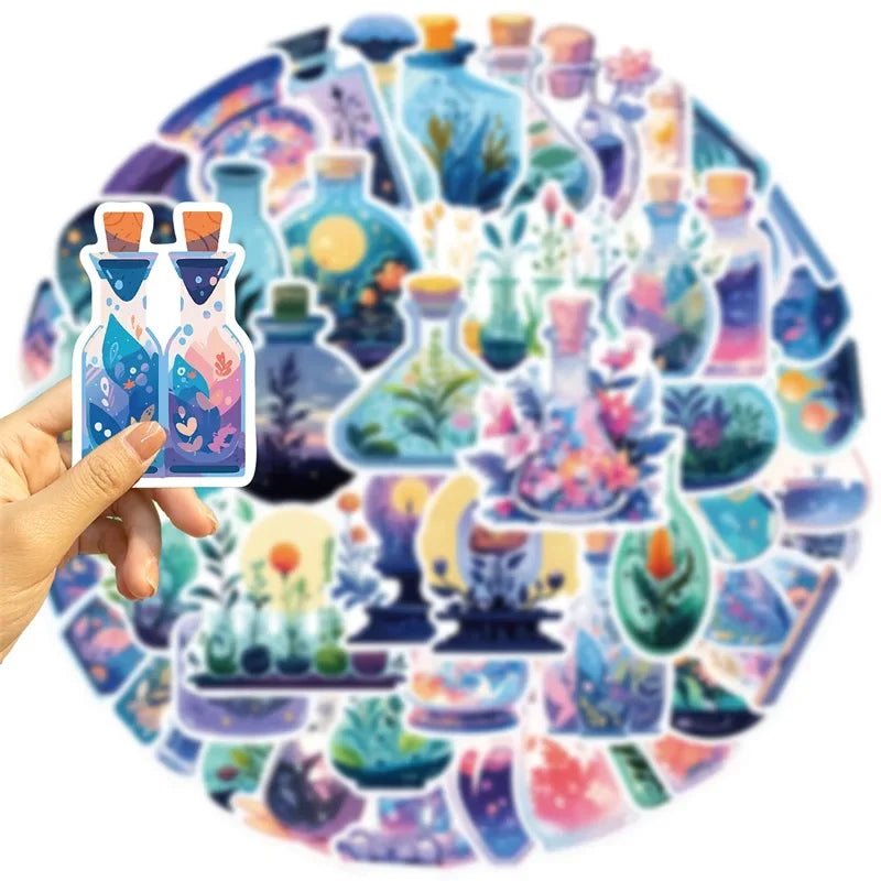 10/30/50pcs Cartoon Medicine Bottle Pvc Sticker Aesthetic Colorful Decoration Scrapbooking Stationery School Supplies For Kids - StarJam