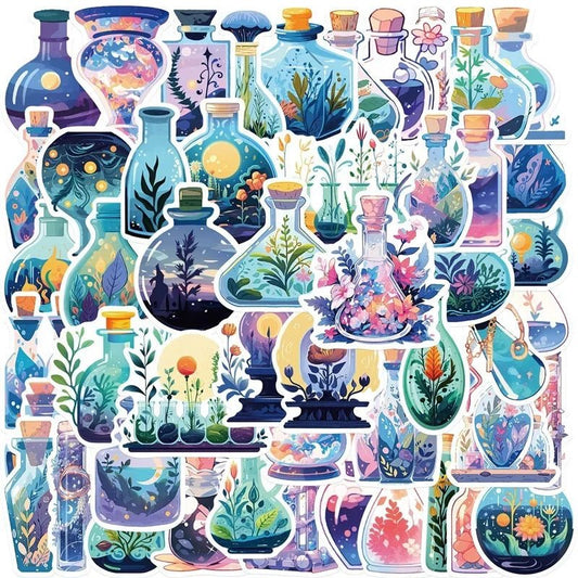 10/30/50pcs Cartoon Medicine Bottle Pvc Sticker Aesthetic Colorful Decoration Scrapbooking Stationery School Supplies For Kids - StarJam