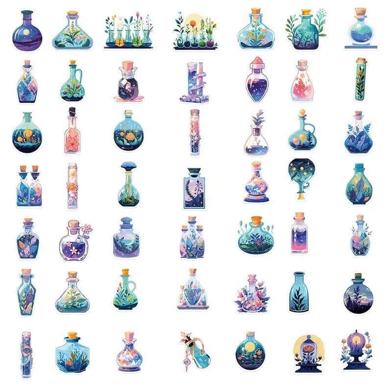 10/30/50pcs Cartoon Medicine Bottle Pvc Sticker Aesthetic Colorful Decoration Scrapbooking Stationery School Supplies For Kids - StarJam