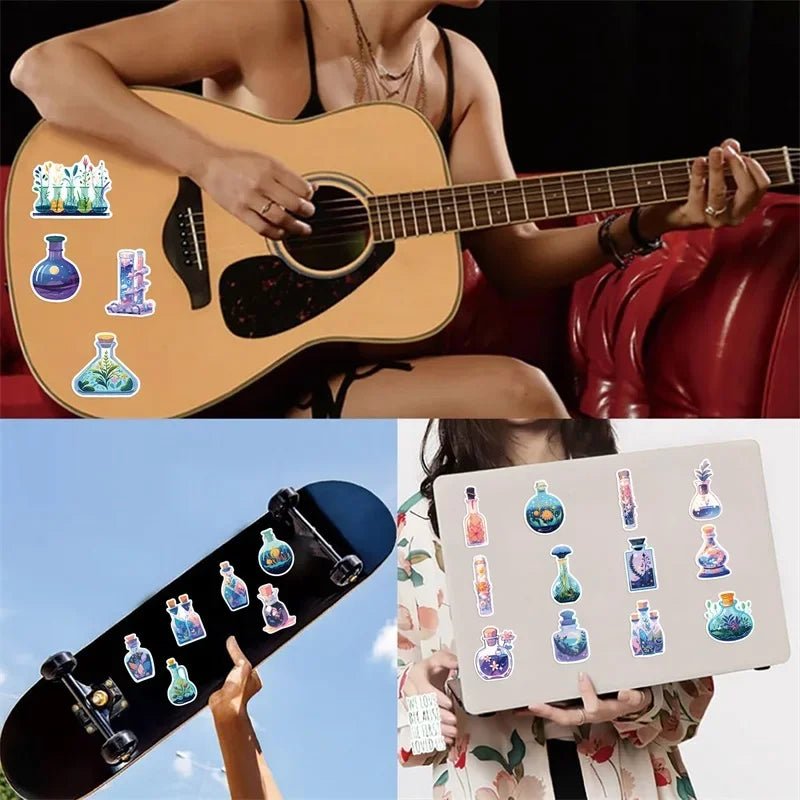 10/30/50pcs Cartoon Medicine Bottle Pvc Sticker Aesthetic Colorful Decoration Scrapbooking Stationery School Supplies For Kids - StarJam