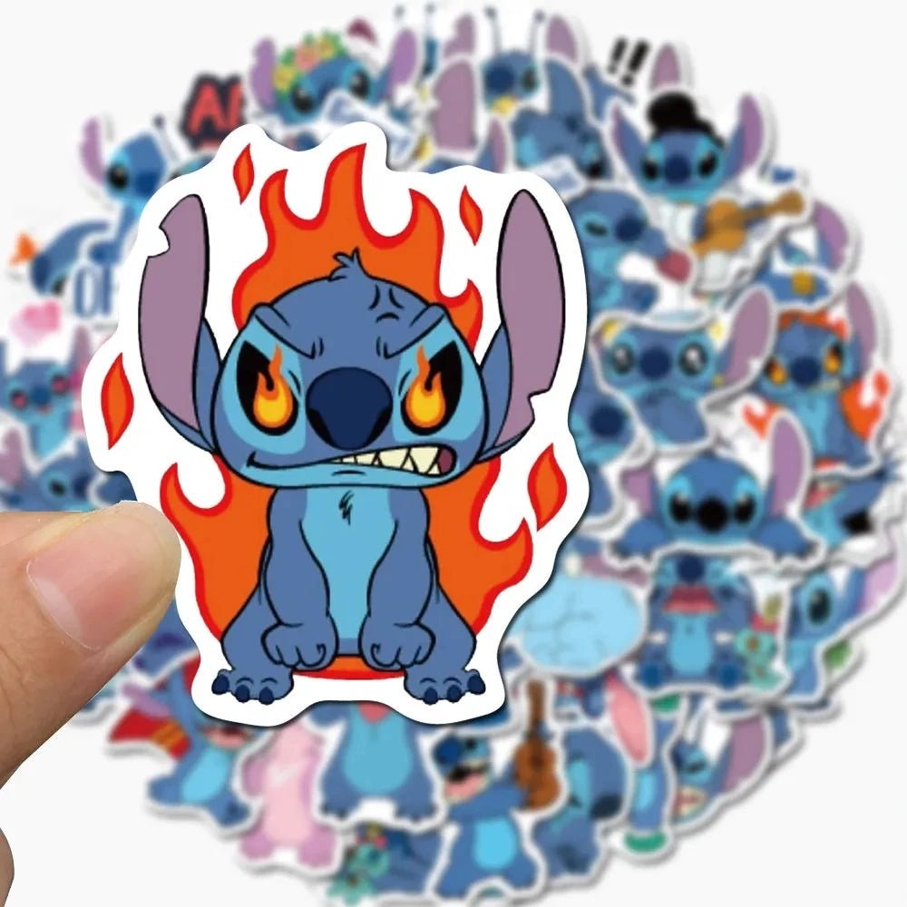 10/30/50pcs Cute Disney Cartoon Stitch Stickers For Kids Diy Luggage Guitar Laptop Phone Case Funny Graffiti Sticker Toy Decals - StarJam