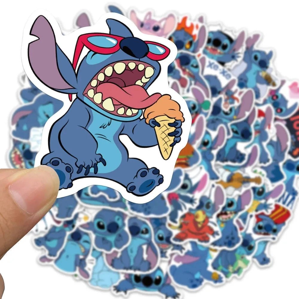 10/30/50pcs Cute Disney Cartoon Stitch Stickers For Kids Diy Luggage Guitar Laptop Phone Case Funny Graffiti Sticker Toy Decals - StarJam