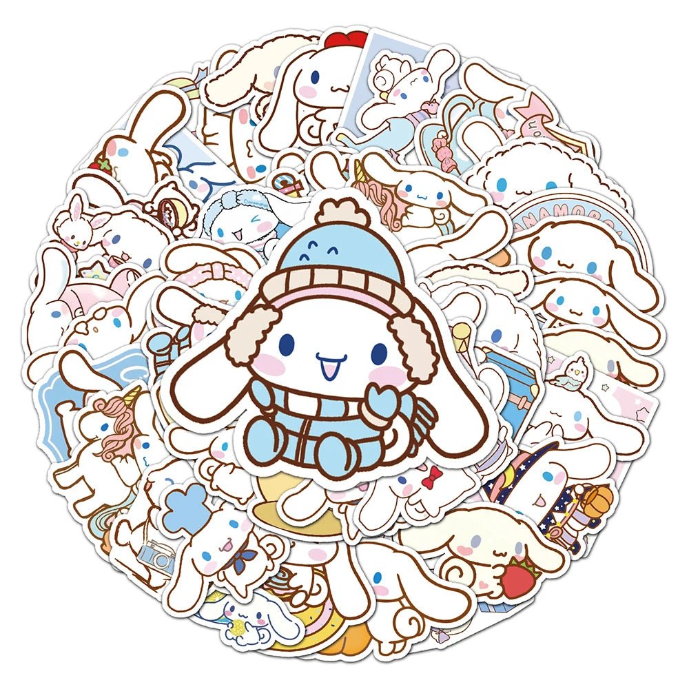 10/30/50pcs Funny Cinnamoroll Stickers Cartoon Cute Kids Toy Decals Pvc Diy Luggage Stationary Wall Car Travel Sticker Wholesale - StarJam