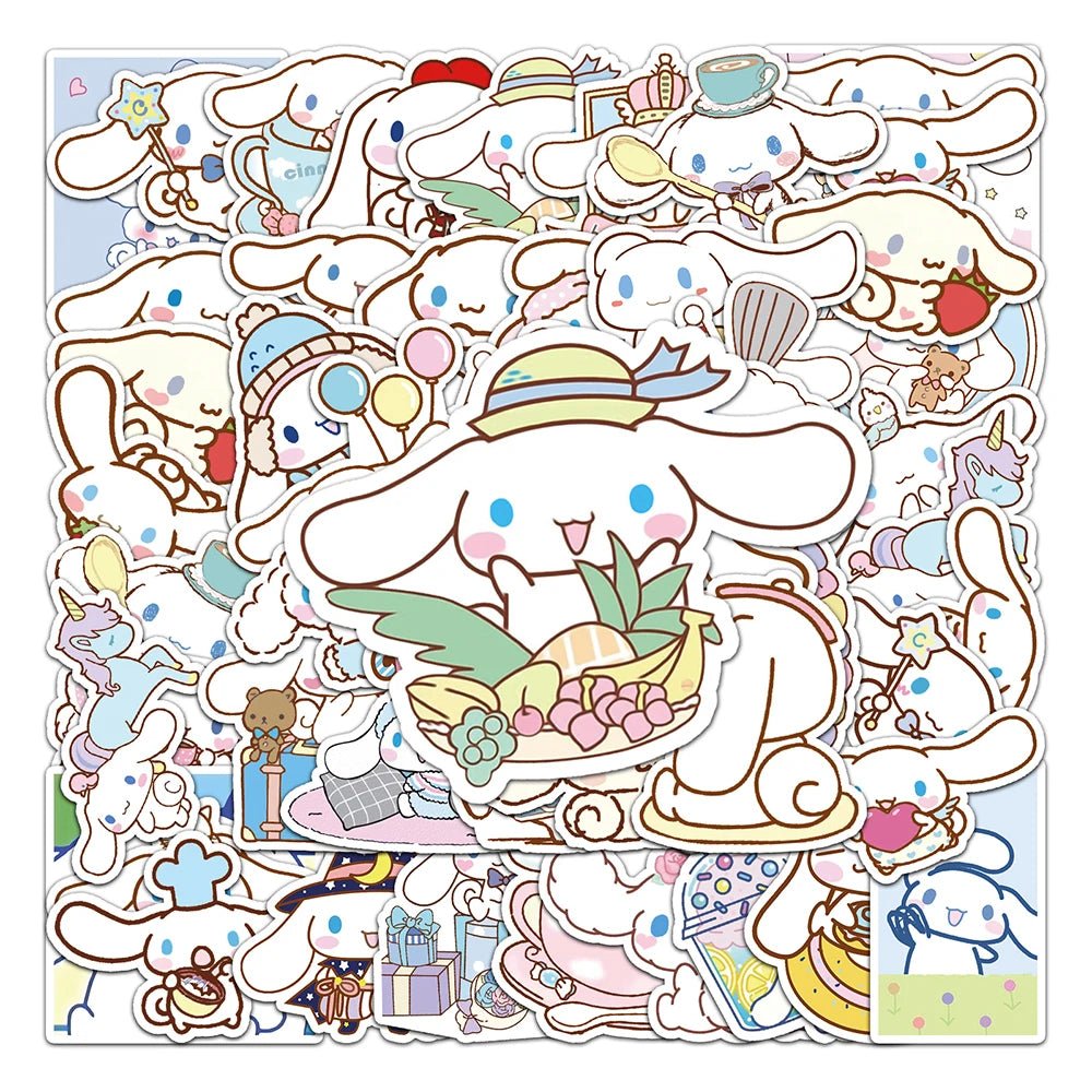 10/30/50pcs Funny Cinnamoroll Stickers Cartoon Cute Kids Toy Decals Pvc Diy Luggage Stationary Wall Car Travel Sticker Wholesale - StarJam