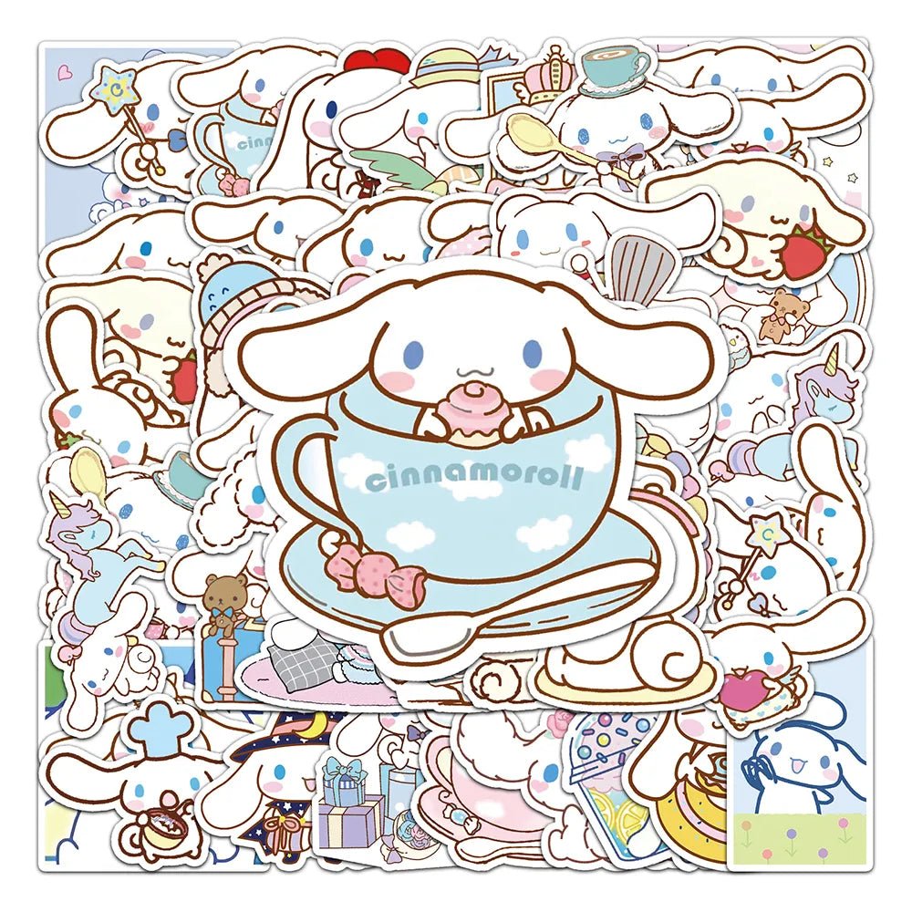 10/30/50pcs Funny Cinnamoroll Stickers Cartoon Cute Kids Toy Decals Pvc Diy Luggage Stationary Wall Car Travel Sticker Wholesale - StarJam