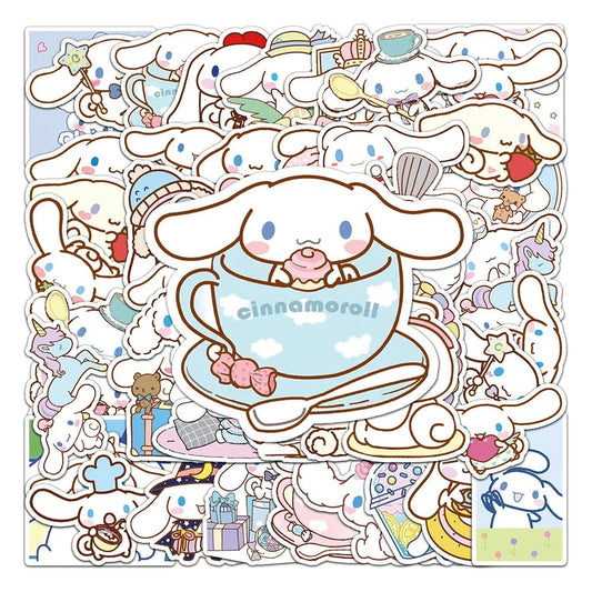 10/30/50pcs Funny Cinnamoroll Stickers Cartoon Cute Kids Toy Decals Pvc Diy Luggage Stationary Wall Car Travel Sticker Wholesale - StarJam